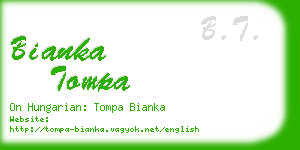 bianka tompa business card